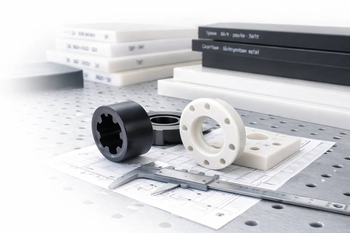 Industrial plastic materials and precision components - PEEK, PTFE, POM sheets and rods